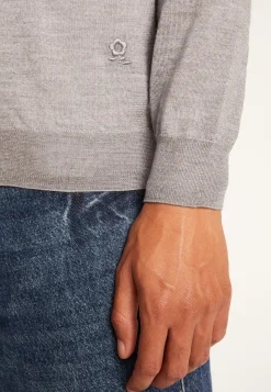 Montagut Pulls | Polos Et T-Shirts-Pull col polo en laine mérinos - Eni 09-Gris moyen