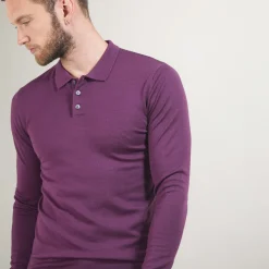 Montagut Pulls-Pull col polo en laine mérinos - Eni 52-Rouge