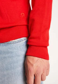 Montagut Pulls-Pull col polo en laine mérinos - Eni 52-Rouge