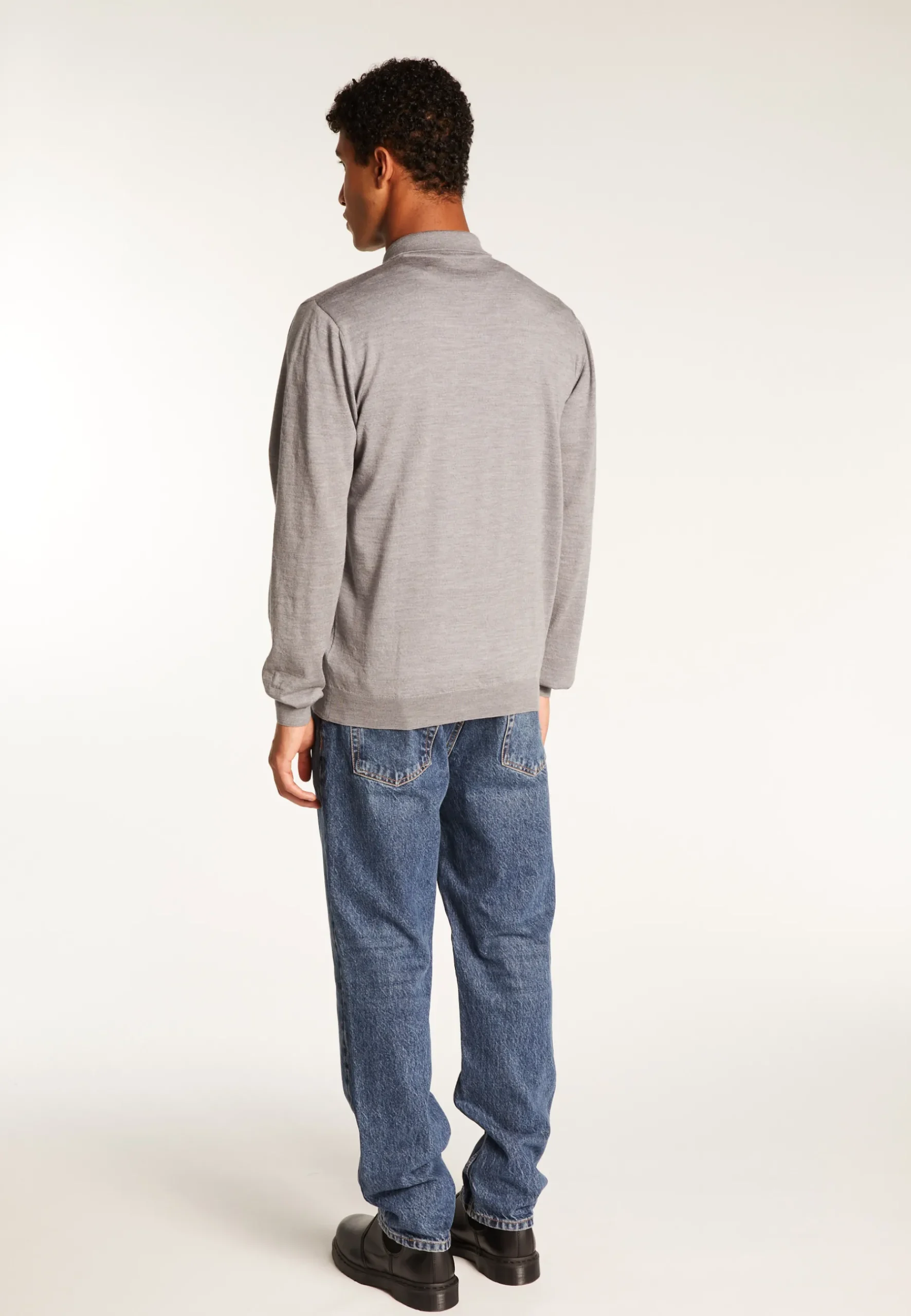 Montagut Pulls | Polos Et T-Shirts-Pull col polo en laine mérinos - Eni 09-Gris moyen