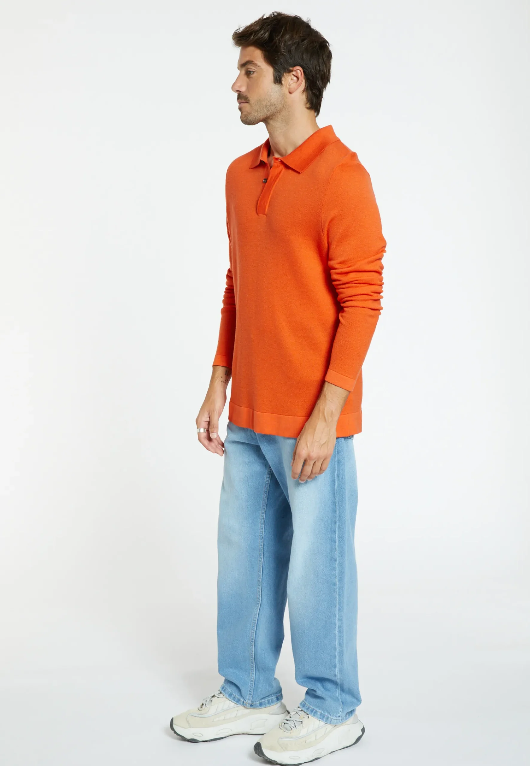 Montagut Pulls-Pull col polo laine mérinos - Sidney 15-Orange