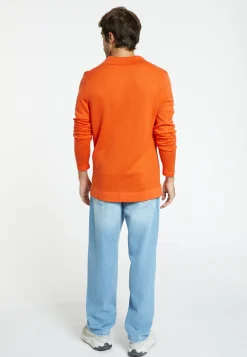 Montagut Pulls-Pull col polo laine mérinos - Sidney 15-Orange