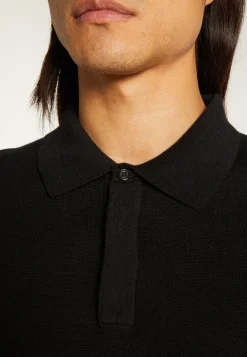 Montagut Pulls-Pull col polo laine mérinos - Sidney 01-Noir