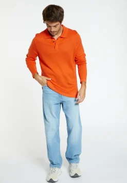 Montagut Pulls-Pull col polo laine mérinos - Sidney 15-Orange