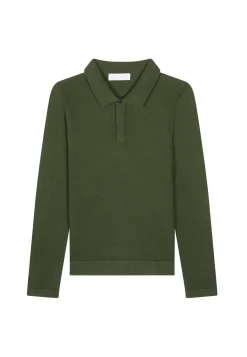 Montagut Pulls-Pull col polo laine mérinos - Sidney 83-Kaki