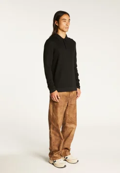 Montagut Pulls-Pull col polo laine mérinos - Sidney 01-Noir