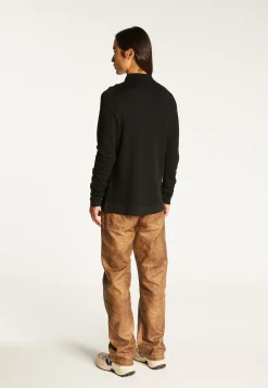 Montagut Pulls-Pull col polo laine mérinos - Sidney 01-Noir