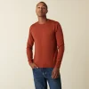 Montagut Pulls-Pull col rond avec logo en laine mérinos - Eddie 92-Rouille