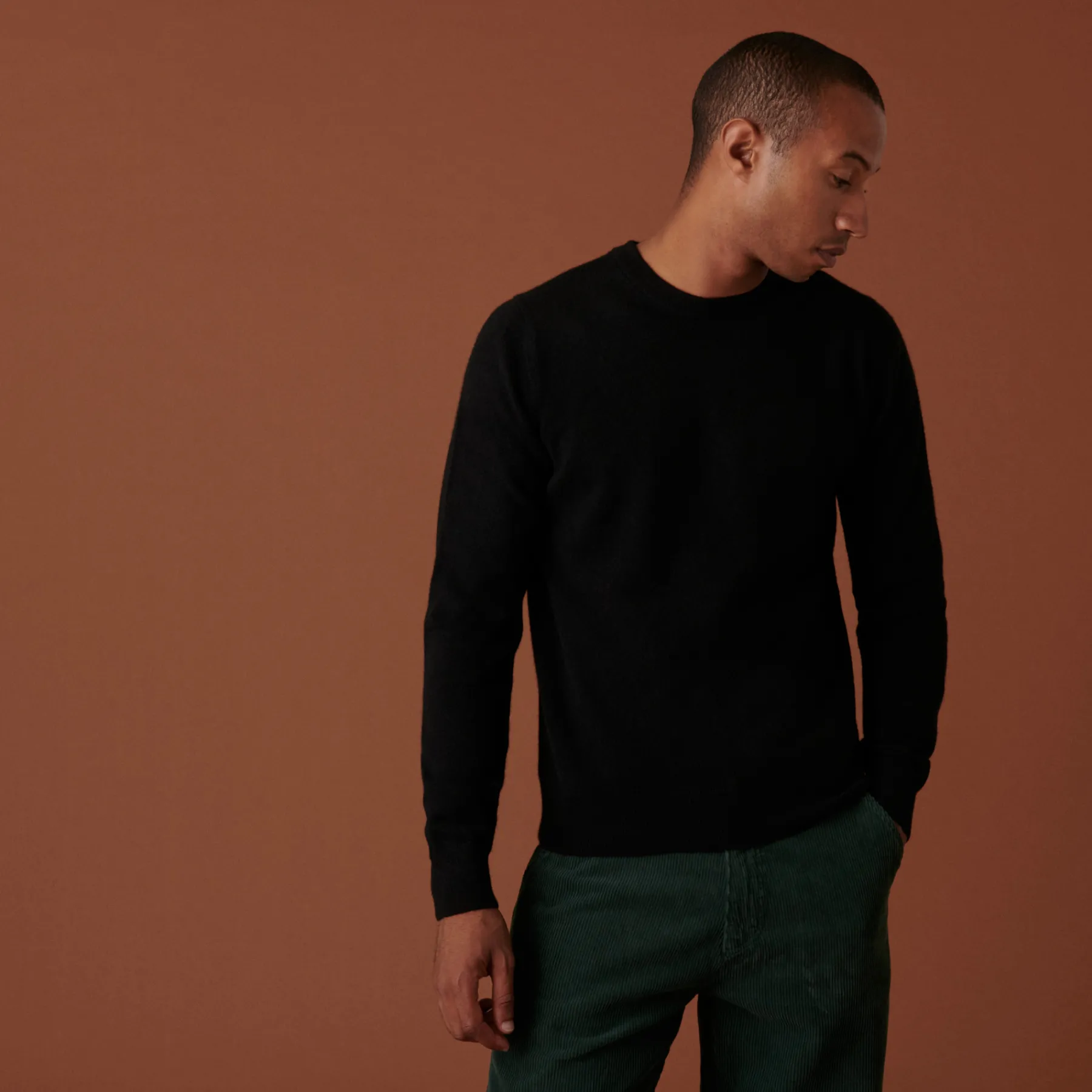 Montagut Pulls-Pull col rond Cachemire - Evain 01-Noir