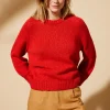 Montagut Pulls-Pull col rond coton et lin - Mick 52-Rouge
