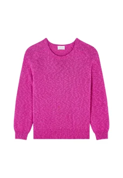 Montagut Pulls-Pull col rond coton et lin - Nicky 26-Rose foncé
