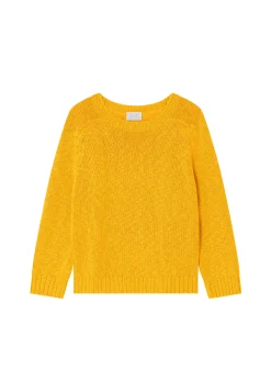 Montagut Pulls-Pull col rond coton et lin - Mick 08-Jaune