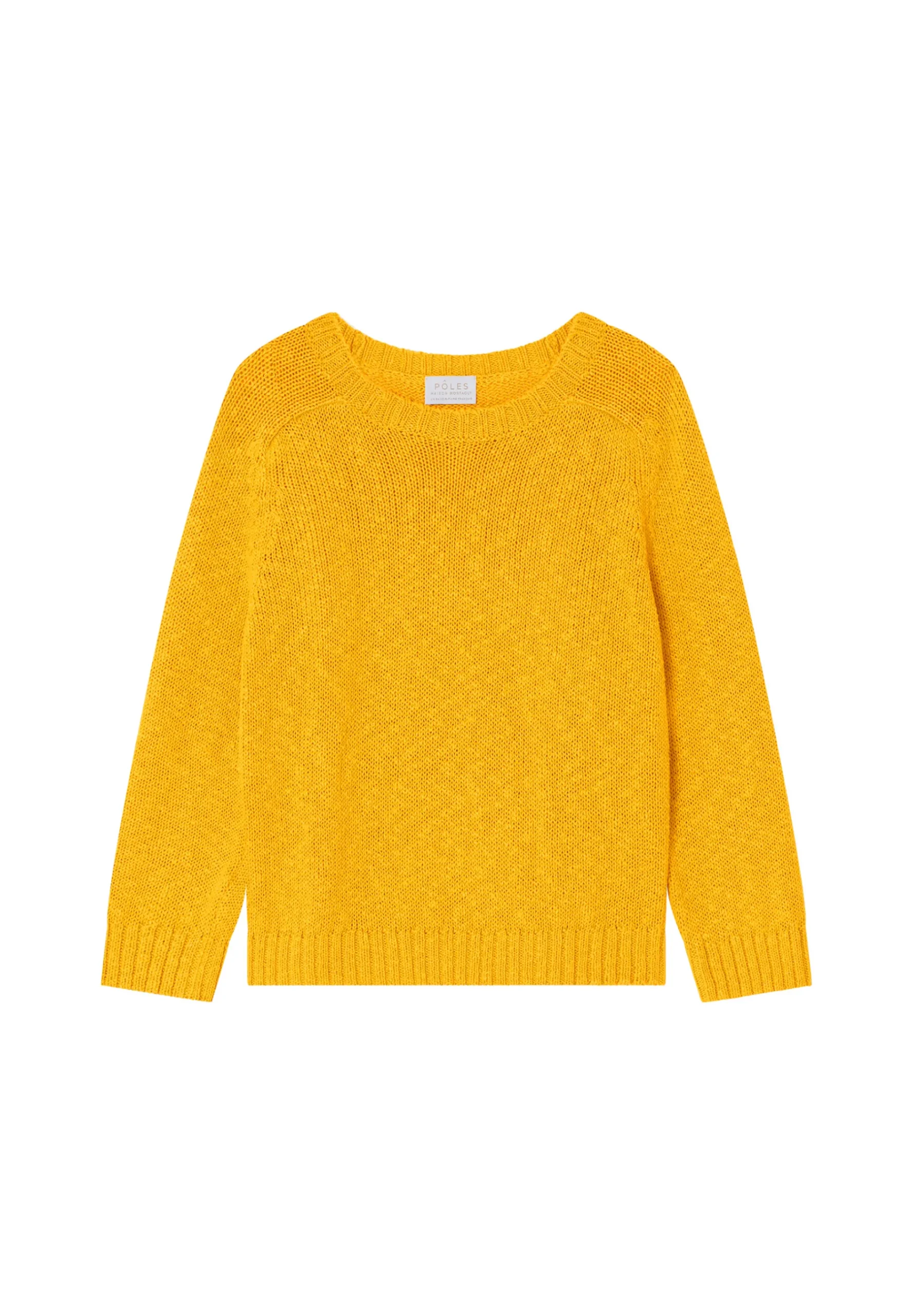 Montagut Pulls-Pull col rond coton et lin - Mick 08-Jaune