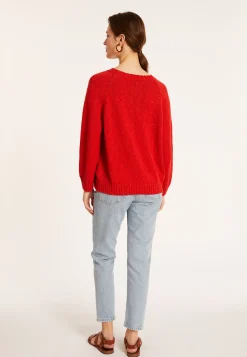 Montagut Pulls-Pull col rond coton et lin - Mick 52-Rouge