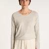 Montagut Pulls-Pull col rond en cachemire et lin - Jacob 11-Gris clair
