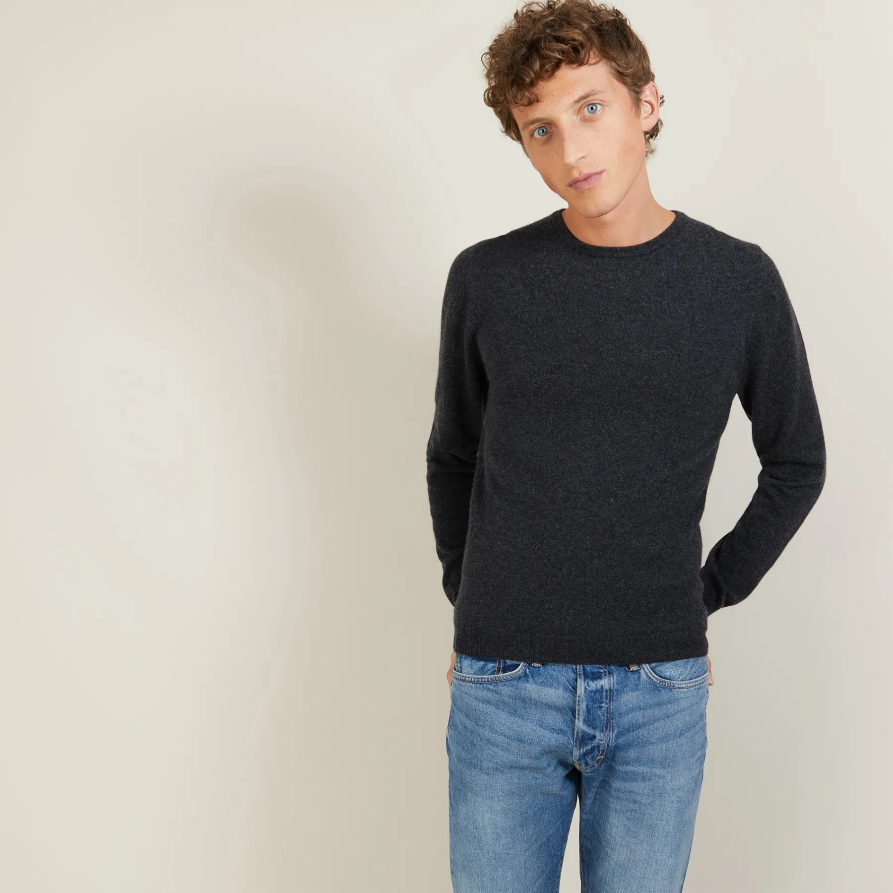 Montagut Pulls | Les Incontournables-Pull col rond en cachemire - Evain 10-Gris foncé
