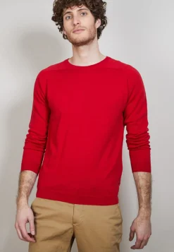 Montagut Pulls-Pull col rond en cachemire et lin - Bandit 52-Rouge