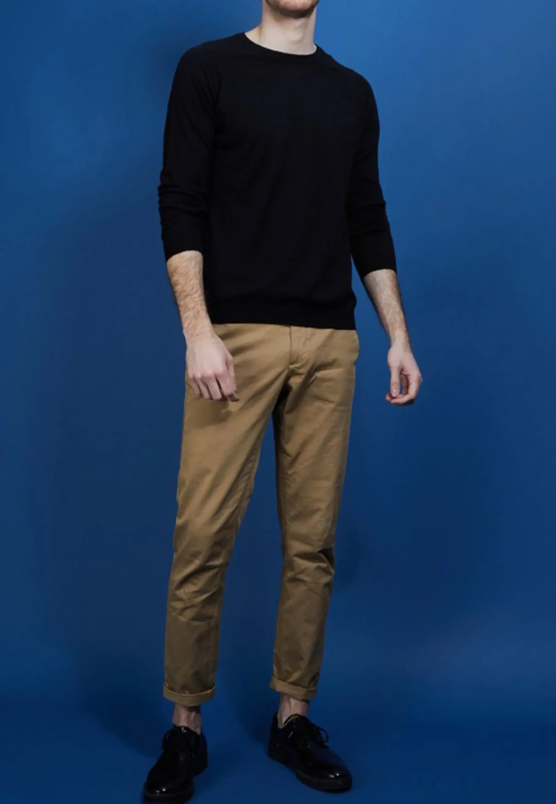 Montagut Pulls-Pull col rond en cachemire et lin - Bandit 01-Noir