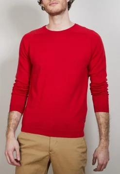 Montagut Pulls-Pull col rond en cachemire et lin - Bandit 52-Rouge