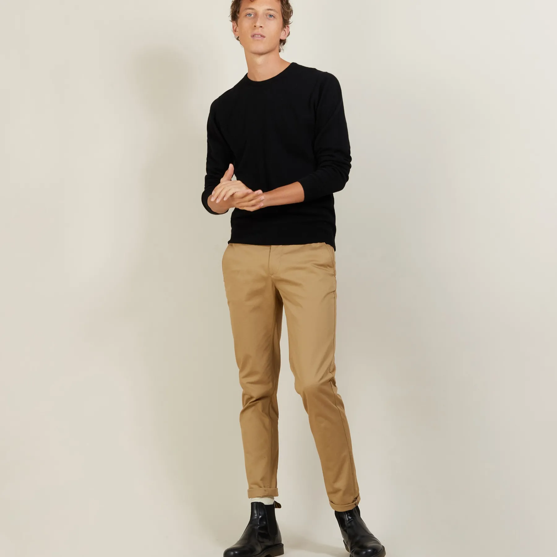 Montagut Pulls-Pull col rond en cachemire - Evain 01-Noir