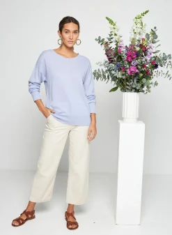 Montagut Pulls-Pull col rond en cachemire light - Soraya 04-Bleu clair