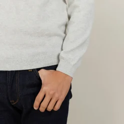 Montagut Pulls | Les Incontournables-Pull col rond en cachemire - Evain 11-Gris clair