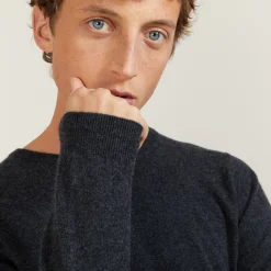 Montagut Pulls | Les Incontournables-Pull col rond en cachemire - Evain 10-Gris foncé