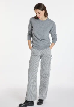 Montagut Les Incontournables-Pull col rond en cachemire - Abeline 09-Gris moyen