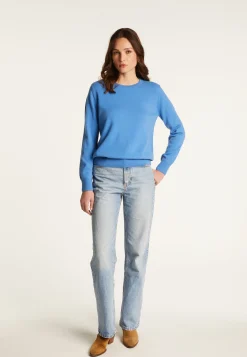 Montagut Les Incontournables-Pull col rond en cachemire - Abeline 06-Bleu moyen