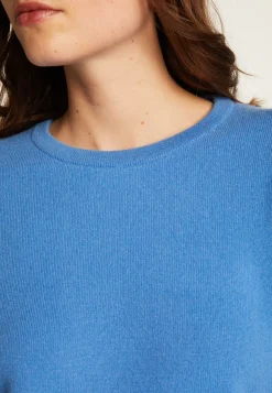 Montagut Les Incontournables-Pull col rond en cachemire - Abeline 06-Bleu moyen
