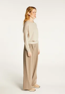 Montagut Pulls-Pull col rond en cachemire light - Soraya 13-Beige moyen