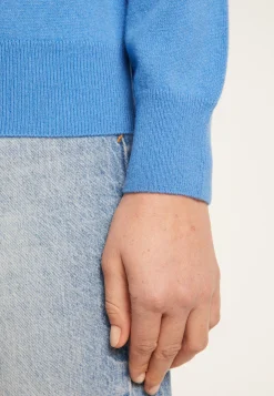 Montagut Les Incontournables-Pull col rond en cachemire - Abeline 06-Bleu moyen