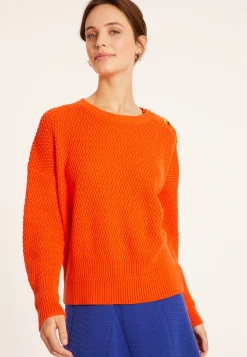 Montagut Pulls-Pull col rond en coton - Meryl 15-Orange