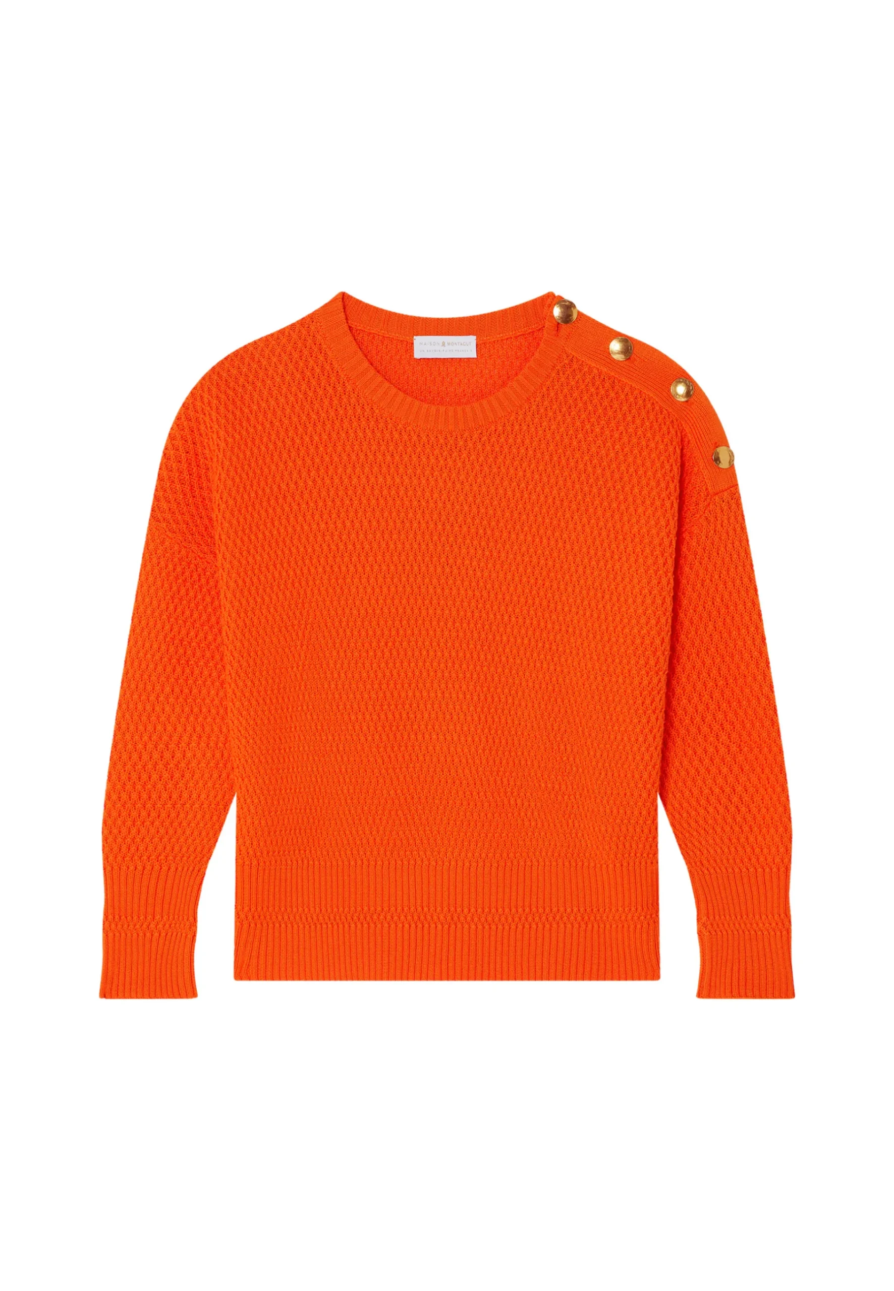 Montagut Pulls-Pull col rond en coton - Meryl 15-Orange