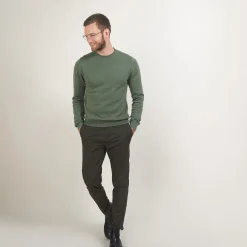 Montagut Pulls-Pull col rond en coton cachemire - Burton 83-Kaki