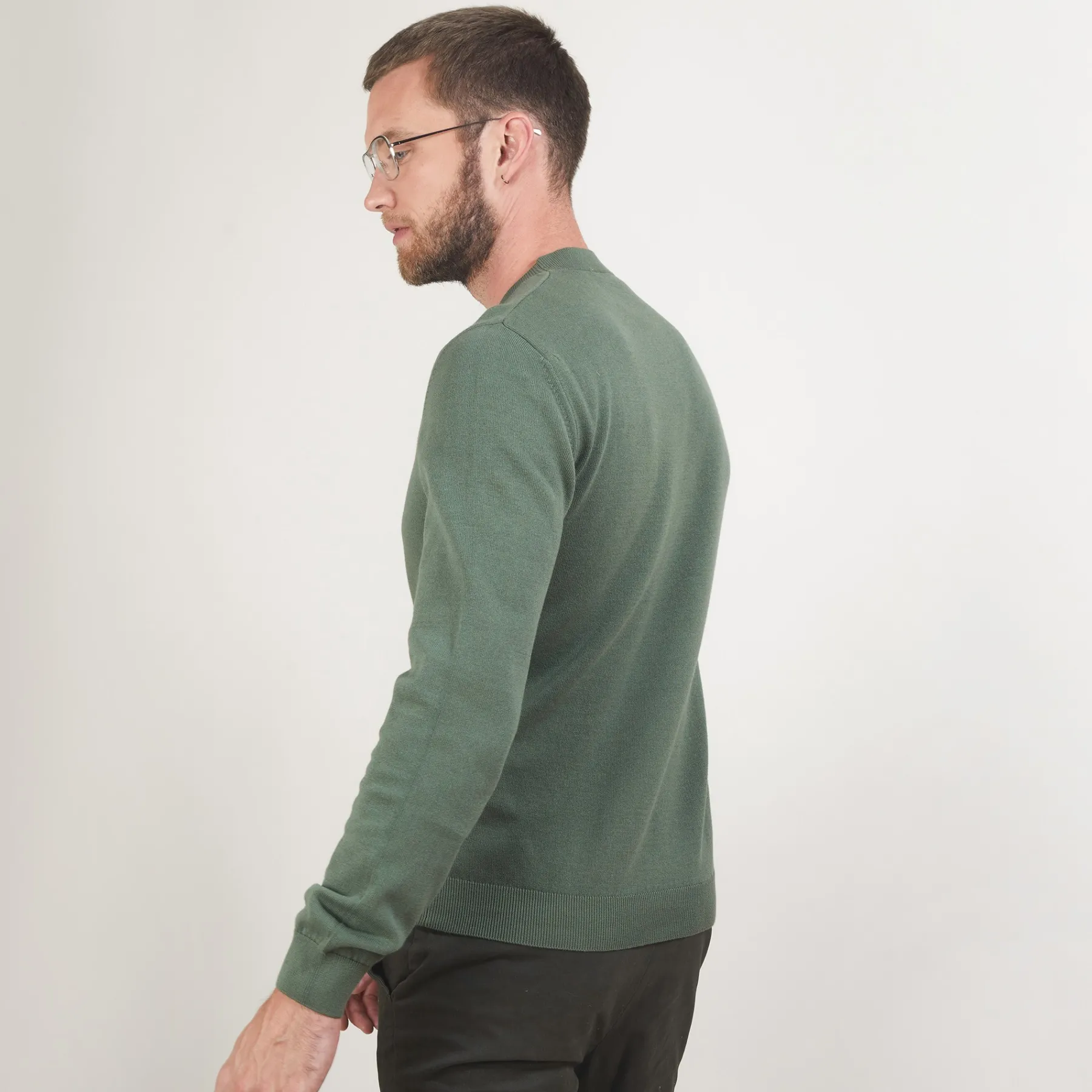 Montagut Pulls-Pull col rond en coton cachemire - Burton 83-Kaki
