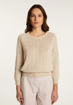 Montagut Pulls-Pull col rond en coton et lin - Nicky 82-Ecru