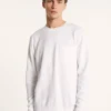 Montagut Pulls-Pull col rond en coton et lin flammé - Isaia 02-Blanc