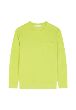 Montagut Pulls-Pull col rond en coton et lin flammé - Isaia 90-Vert anis