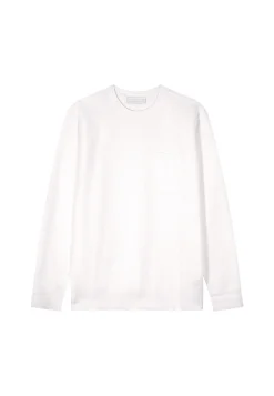 Montagut Pulls-Pull col rond en coton et lin flammé - Isaia 02-Blanc