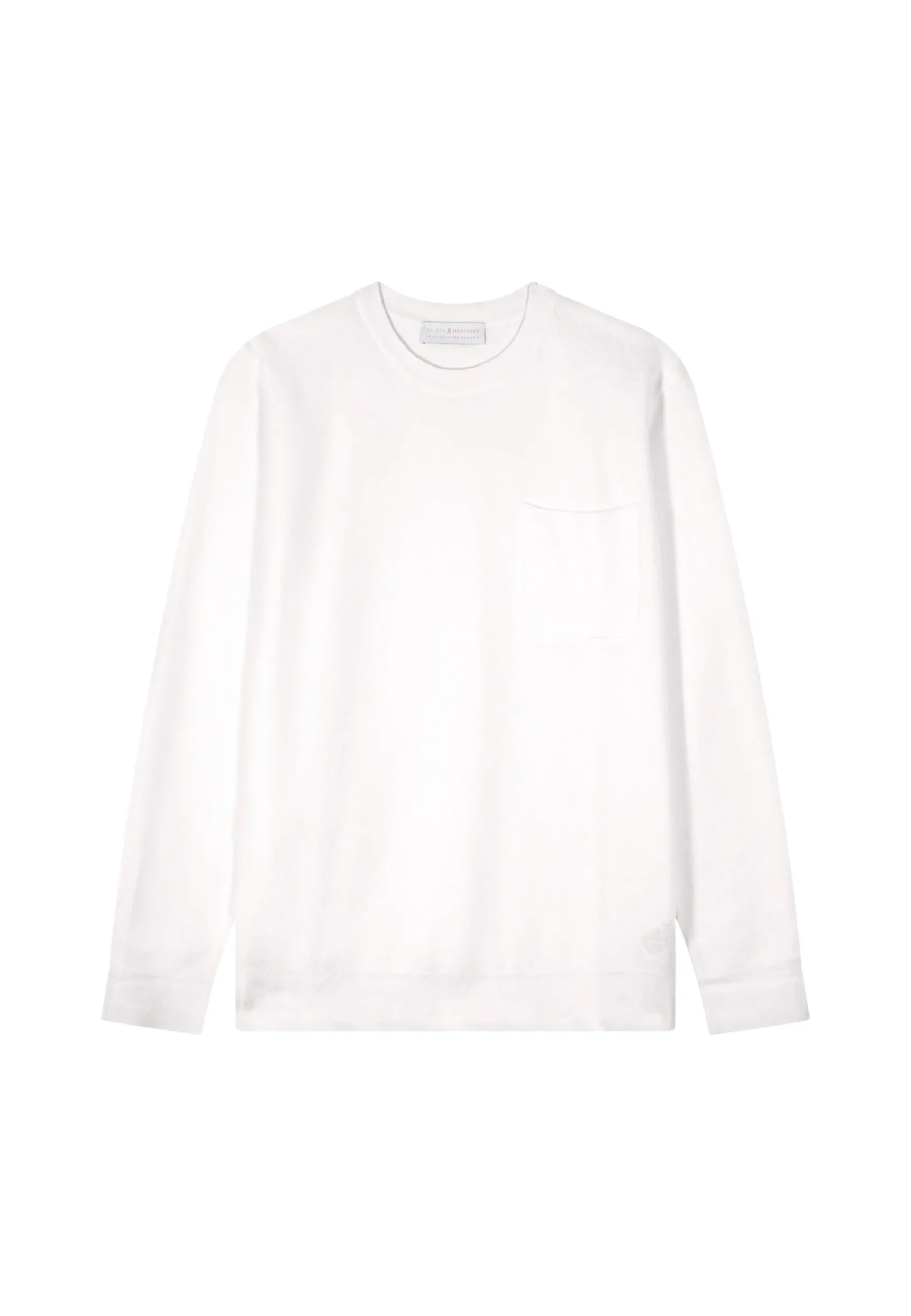 Montagut Pulls-Pull col rond en coton et lin flammé - Isaia 02-Blanc