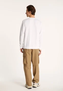 Montagut Pulls-Pull col rond en coton et lin flammé - Isaia 02-Blanc