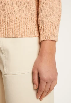 Montagut Pulls-Pull col rond en coton et lin - Nicky 24-Rose clair