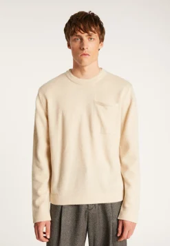 Montagut Pulls-Pull col rond en laine et cachemire - Tylan 82-Ecru