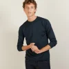 Montagut Pulls-Pull col rond en laine et soie - Barsam 10-Gris foncé