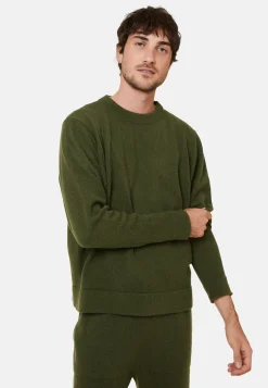 Montagut Pulls-Pull col rond en laine et cachemire - Fado 83-Kaki