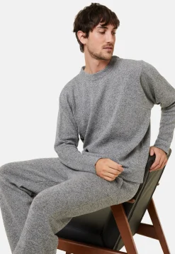 Montagut Pulls-Pull col rond en laine et cachemire - Fado 09-Gris moyen