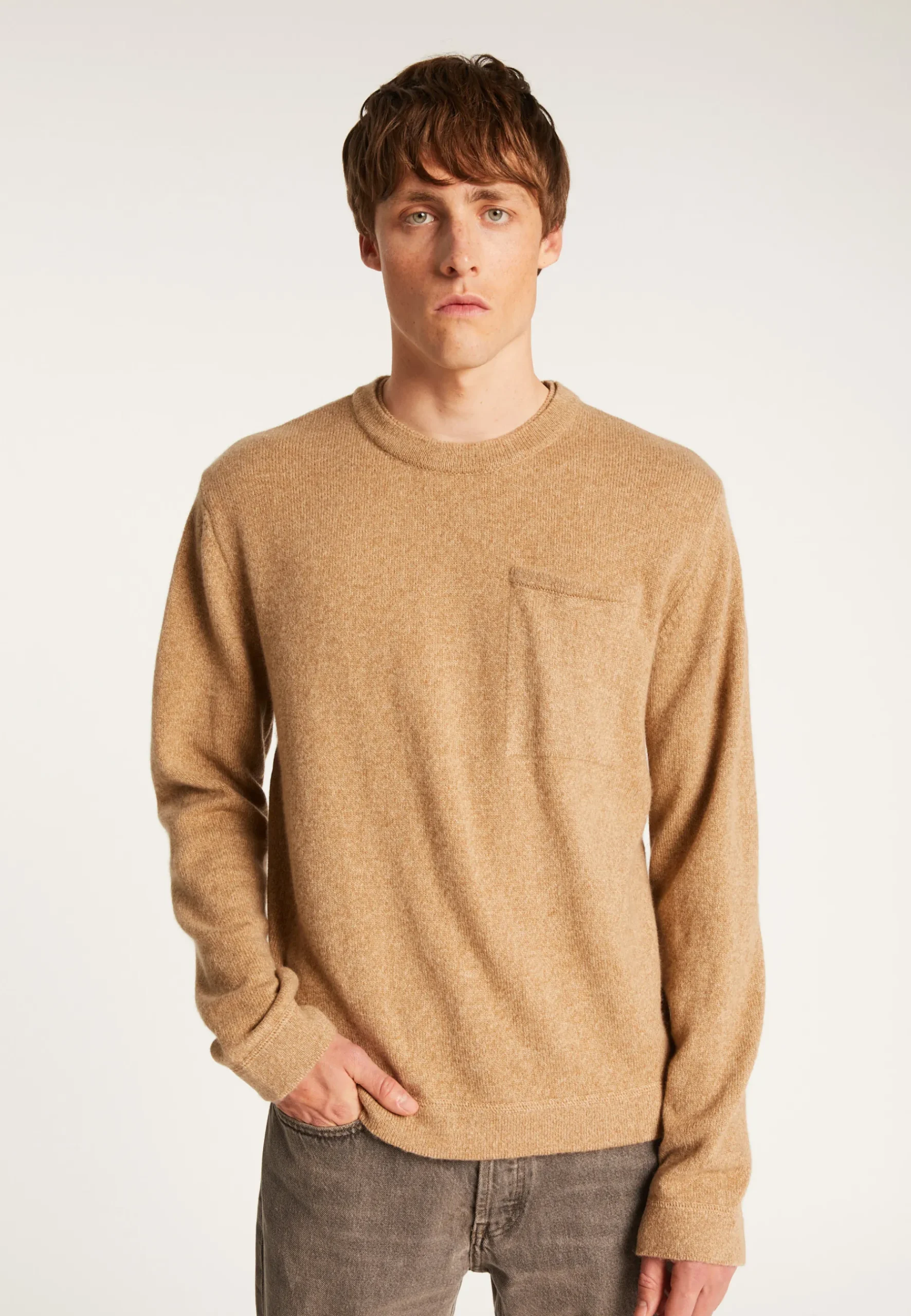 Montagut Pulls-Pull col rond en laine et cachemire - Tylan 88-Camel
