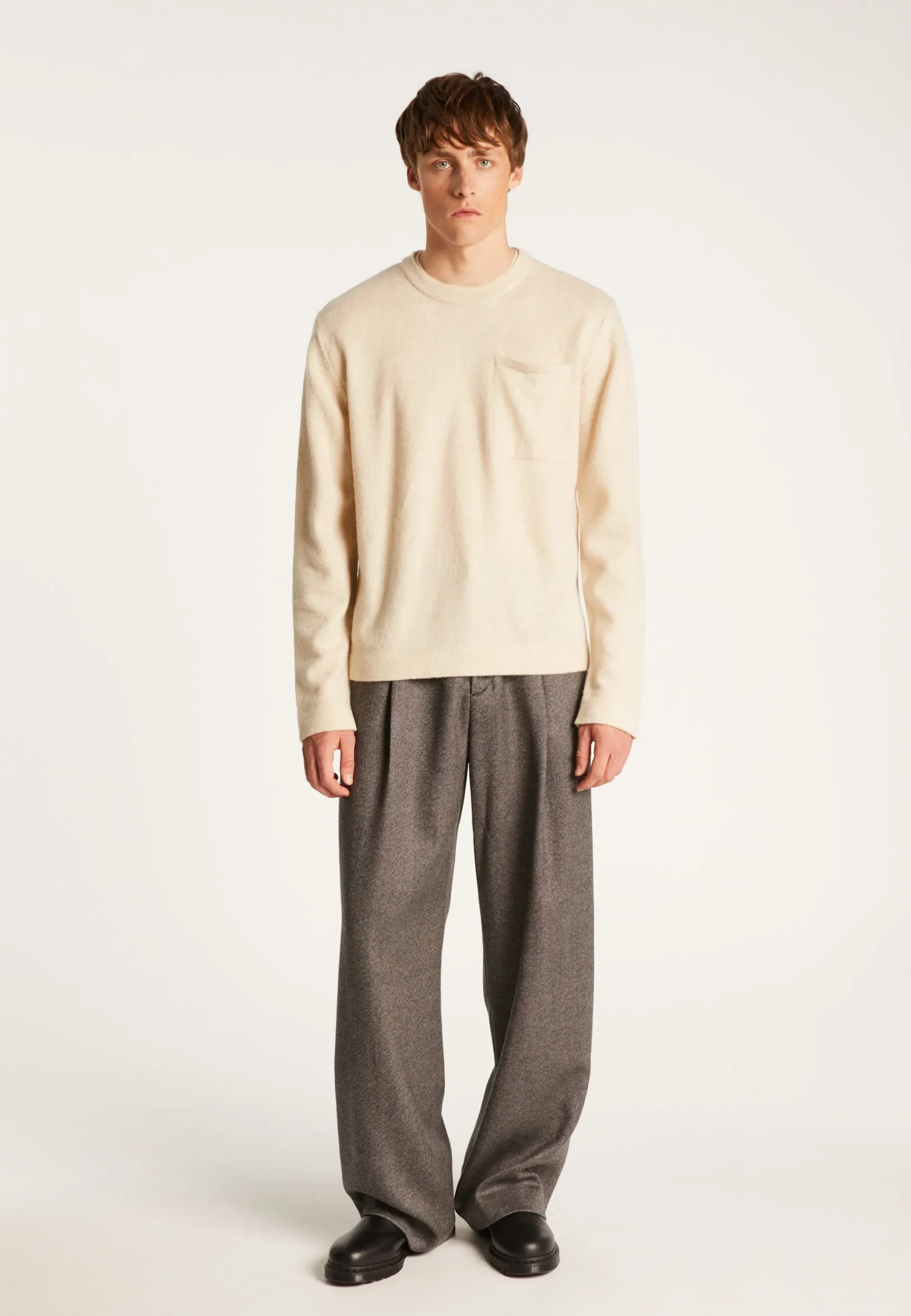 Montagut Pulls-Pull col rond en laine et cachemire - Tylan 82-Ecru
