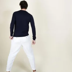 Montagut Pulls-Pull col rond en laine et soie - Barsam 11-Gris clair